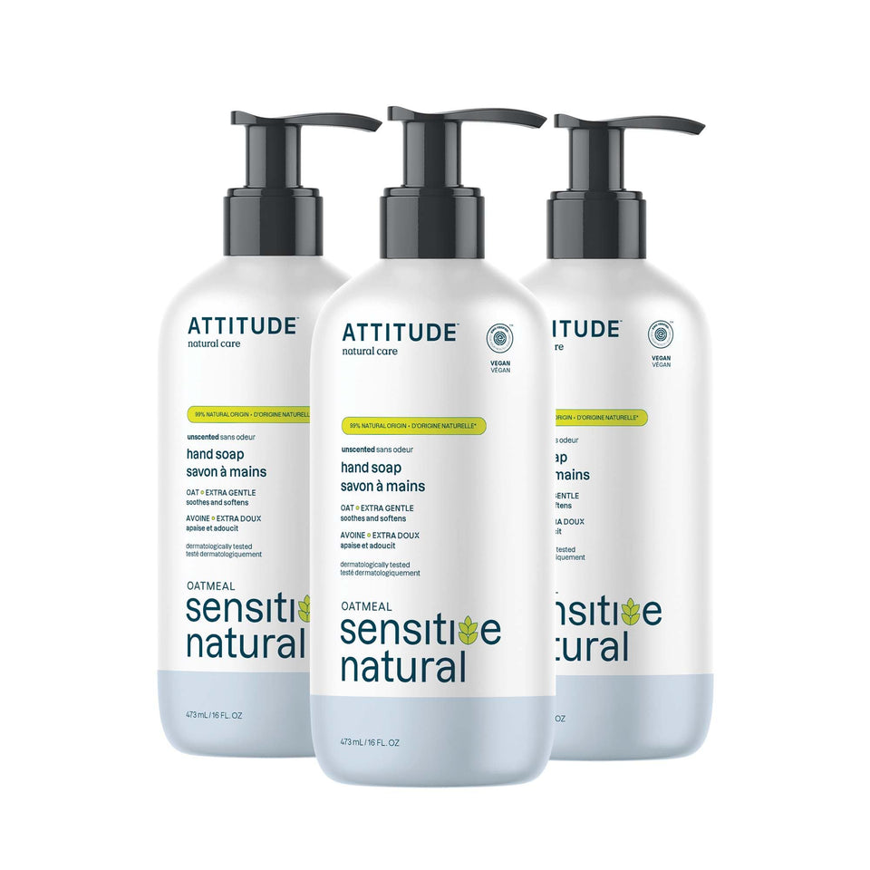 ATTITUDE front label showing product name and benefits for gentle cleansing
