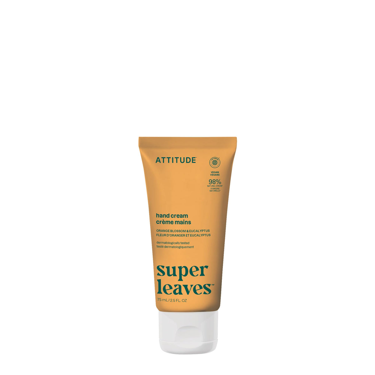 ATTITUDE hand cream front tube showing branding and scent, convenient travel size benefit