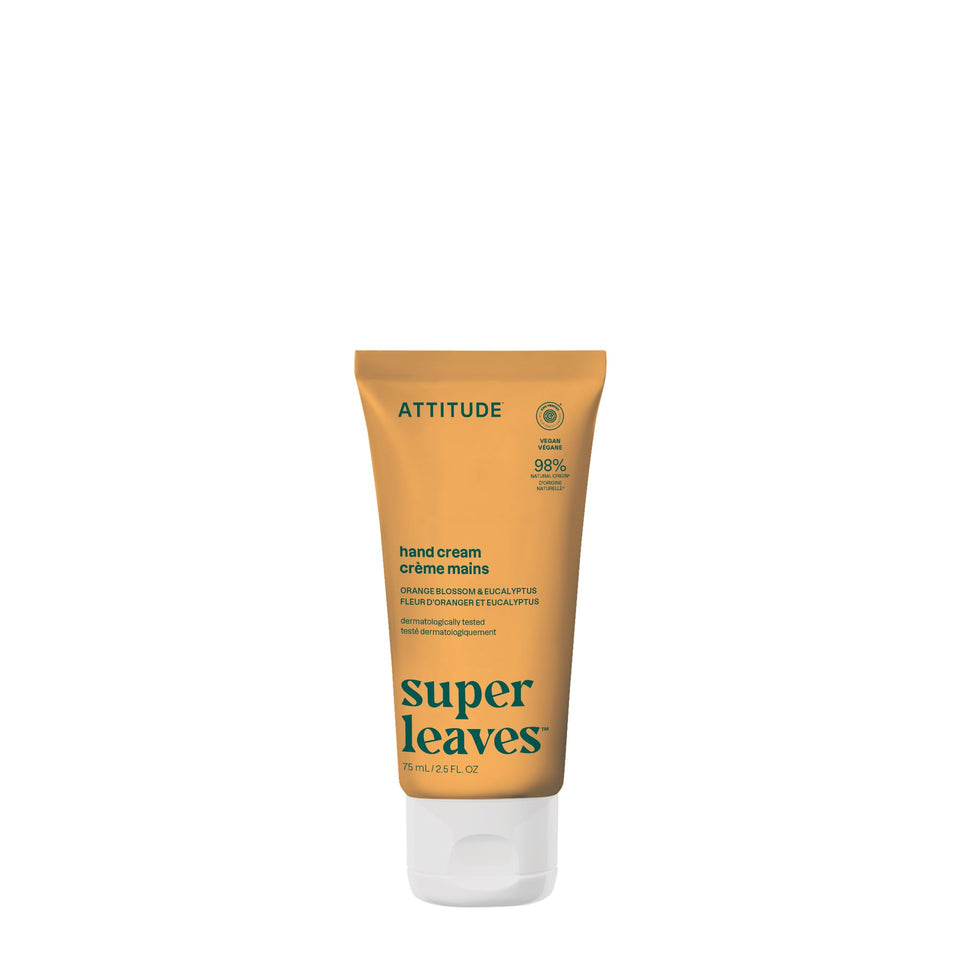 ATTITUDE hand cream front tube showing branding and scent, convenient travel size benefit
