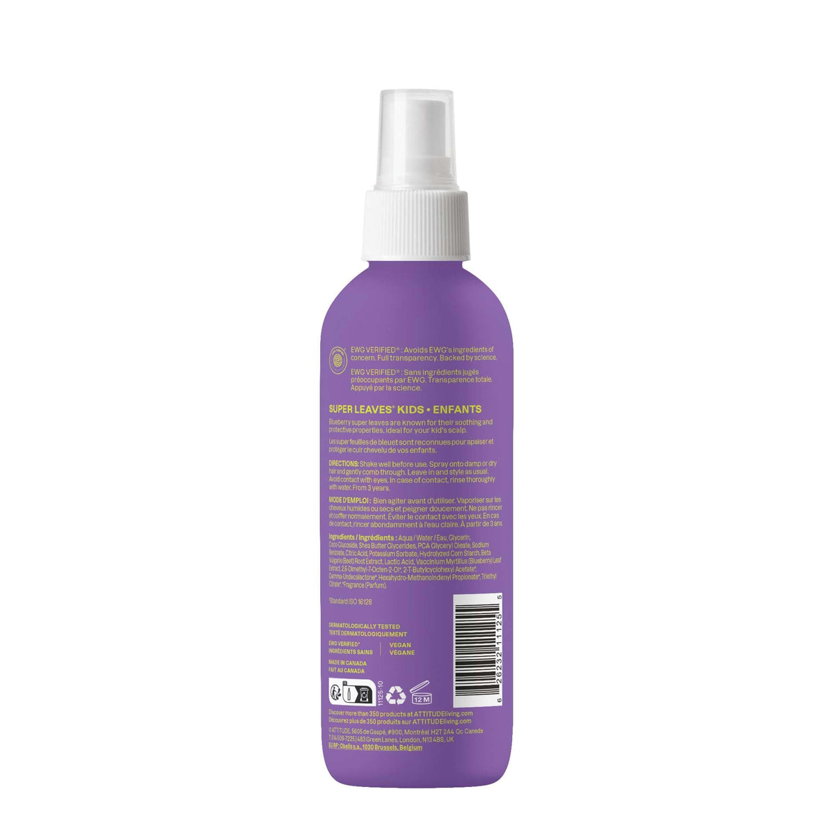BIO SPECTRA ATTITUDE bottle on bathroom shelf next to kid's towel, family-friendly routine