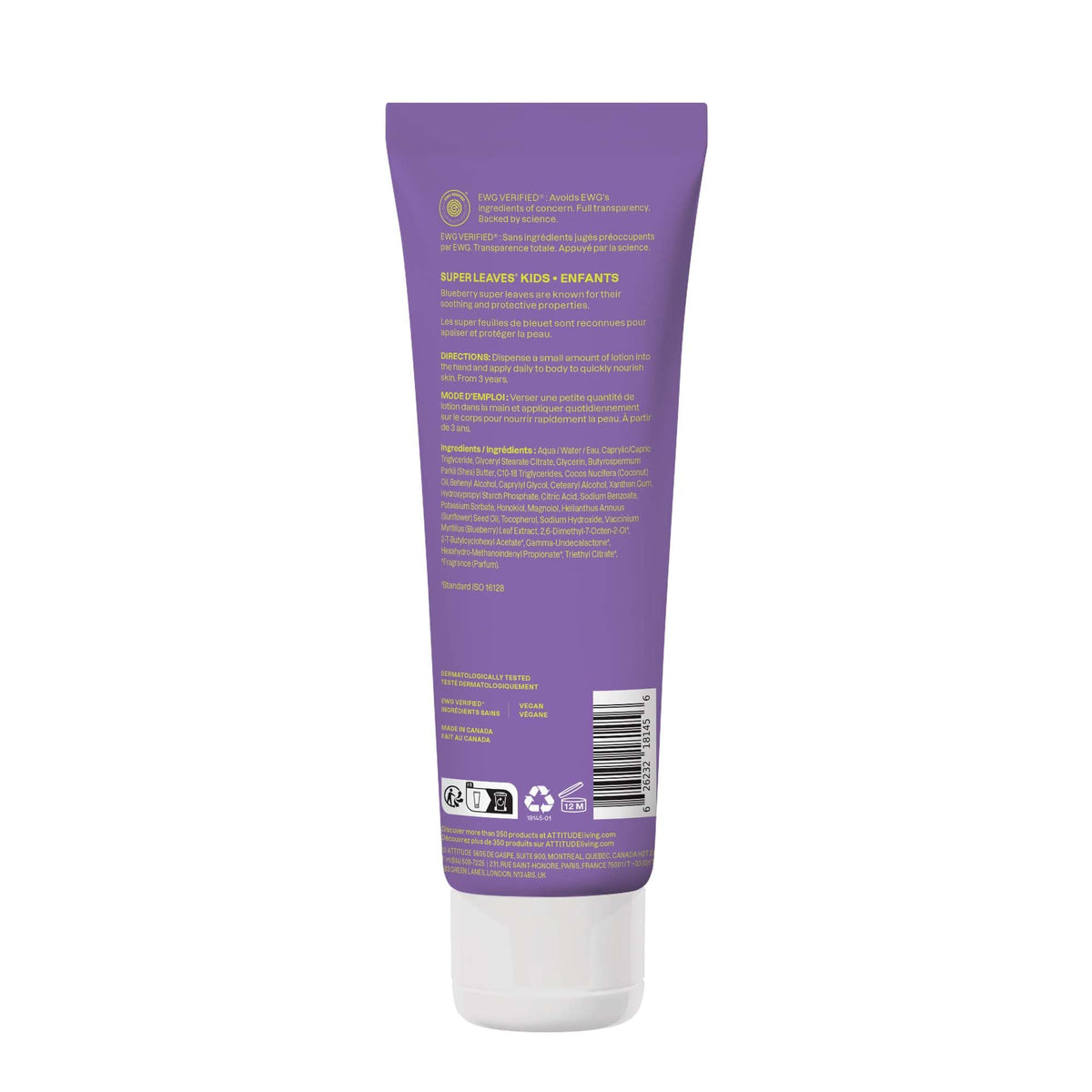 ATTITUDE kids lotion on bathroom shelf in family routine setting for daily hydration
