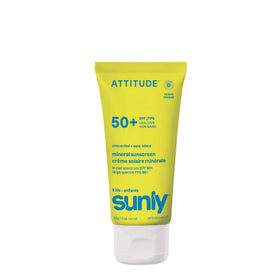 ATTITUDE tube front view showing SPF 50 and clean ingredient benefit