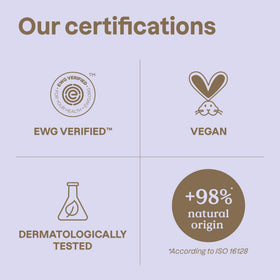 Attitude label close-up featuring certification details and ingredient transparency benefit