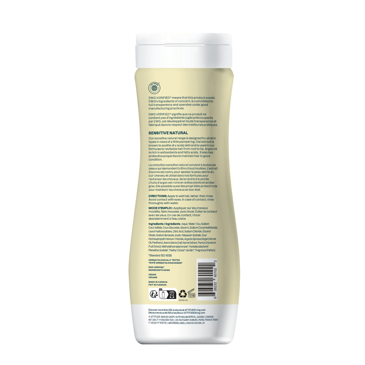 Close-up of ATTITUDE label with EWG VERIFIED badge highlighting clean ingredients and safety benefit