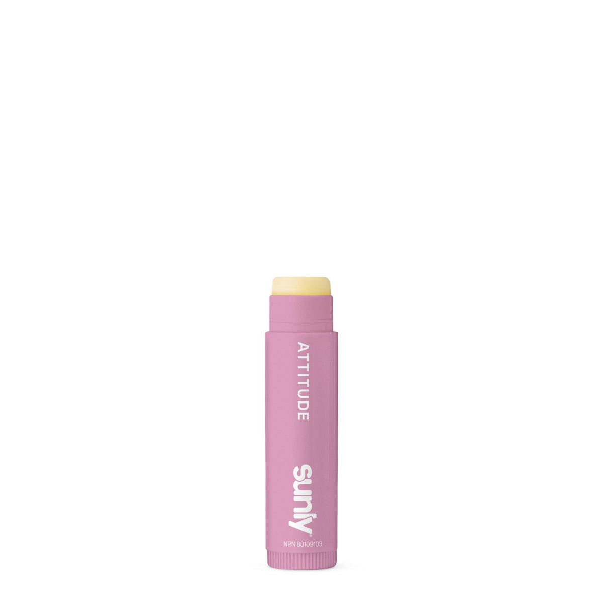 ATTITUDE lip balm tucked inside a bag pocket illustrating on-the-go sun protection