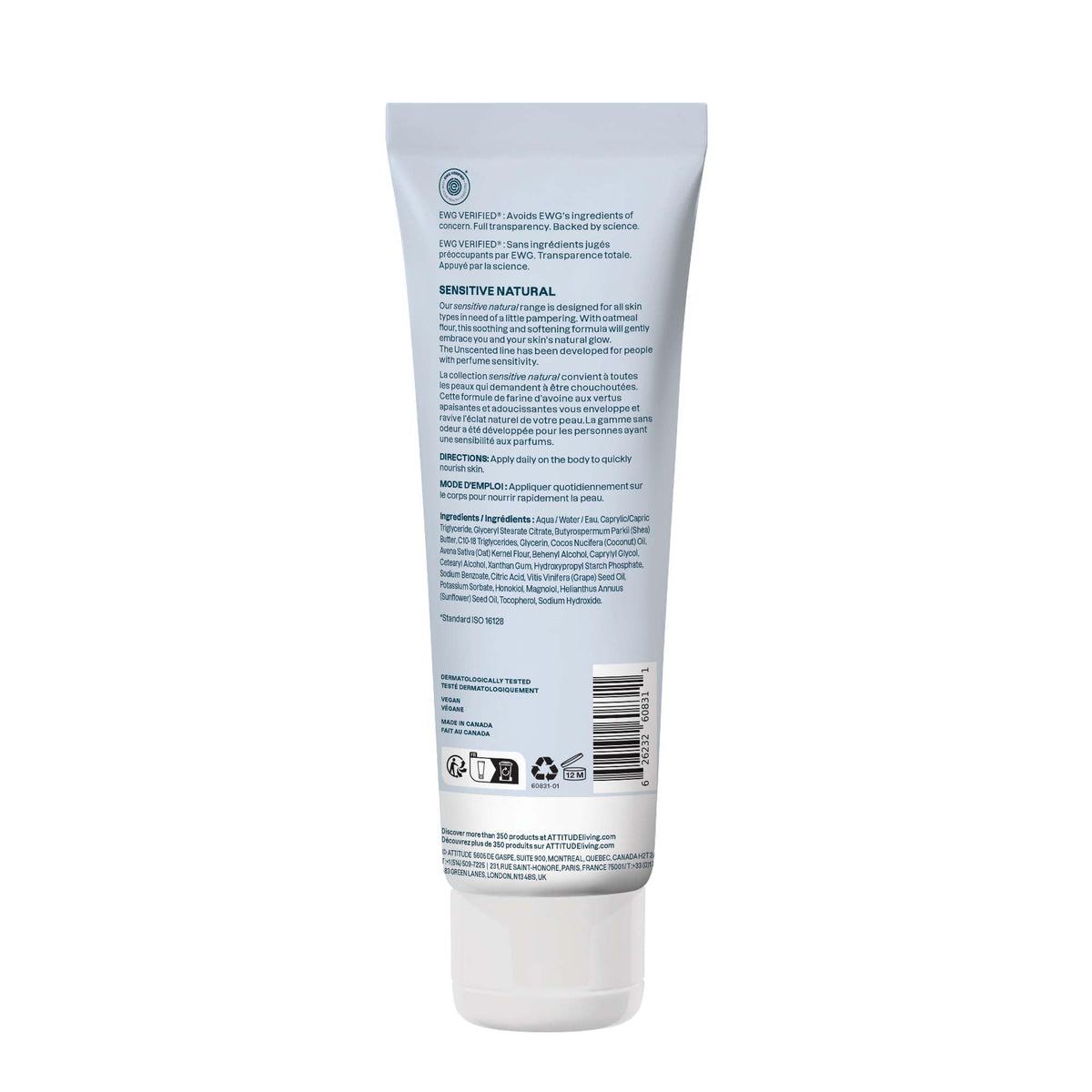 ATTITUDE lotion on bathroom counter with towel illustrating daily routine ease