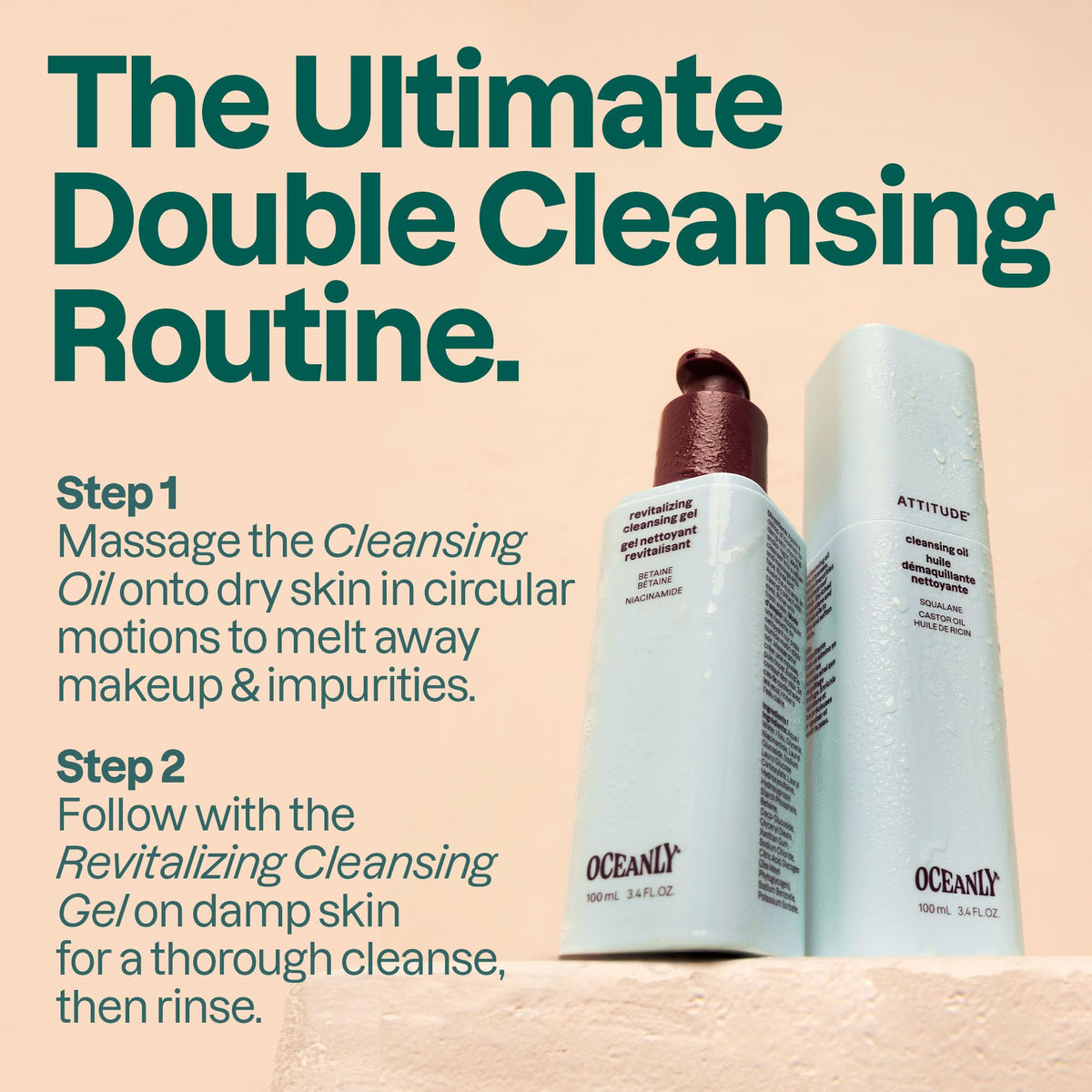 ATTITUDE makeup removal before and after shows effective waterproof removal benefit