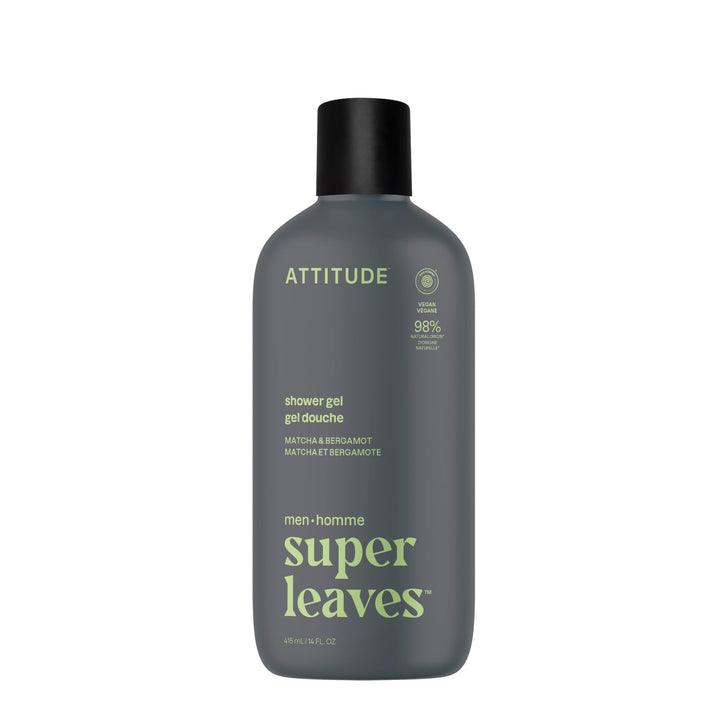ATTITUDE bottle front view showing matcha bergamot label and benefit freshness