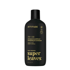 ATTITUDE front bottle showing amber citrus label and volumizing benefit