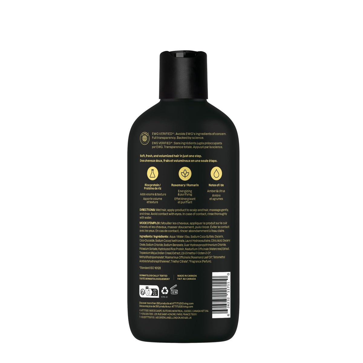 ATTITUDE styled hair after use showing fuller texture and manageable body