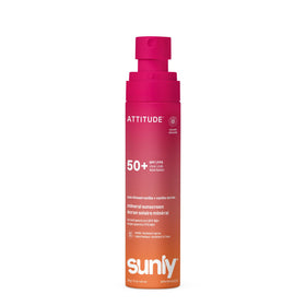 ATTITUDE bottle on beach towel with vanilla scent hint for pleasant fragrance