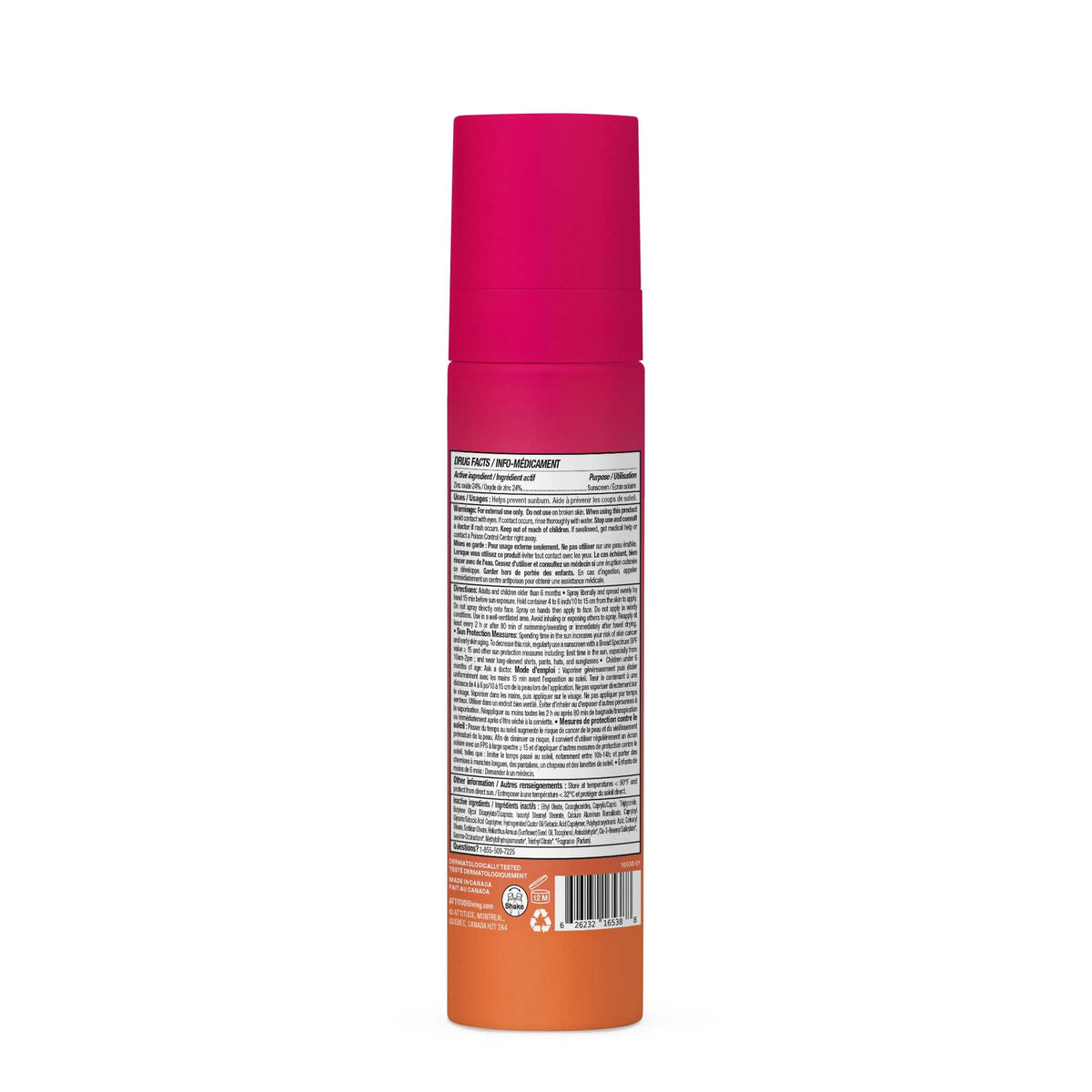 ATTITUDE sunscreen tucked in a travel bag showing compact convenience