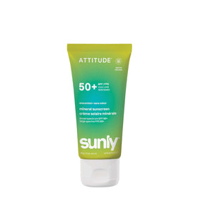 ATTITUDE front tube showing SPF 50 and unscented benefit