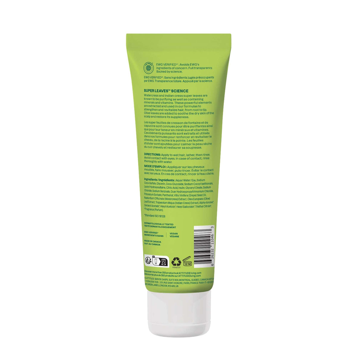 ATTITUDE product label close-up showing EWG Verified and ingredient list