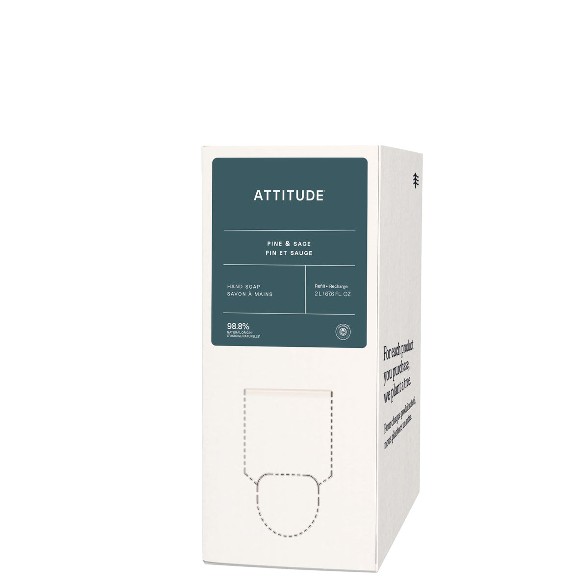 ATTITUDE front packaging shows large refill bottle and benefits
