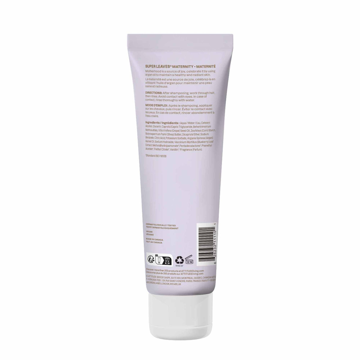ATTITUDE pregnancy conditioner on bathroom shelf in staged ritual promoting soothing self-care