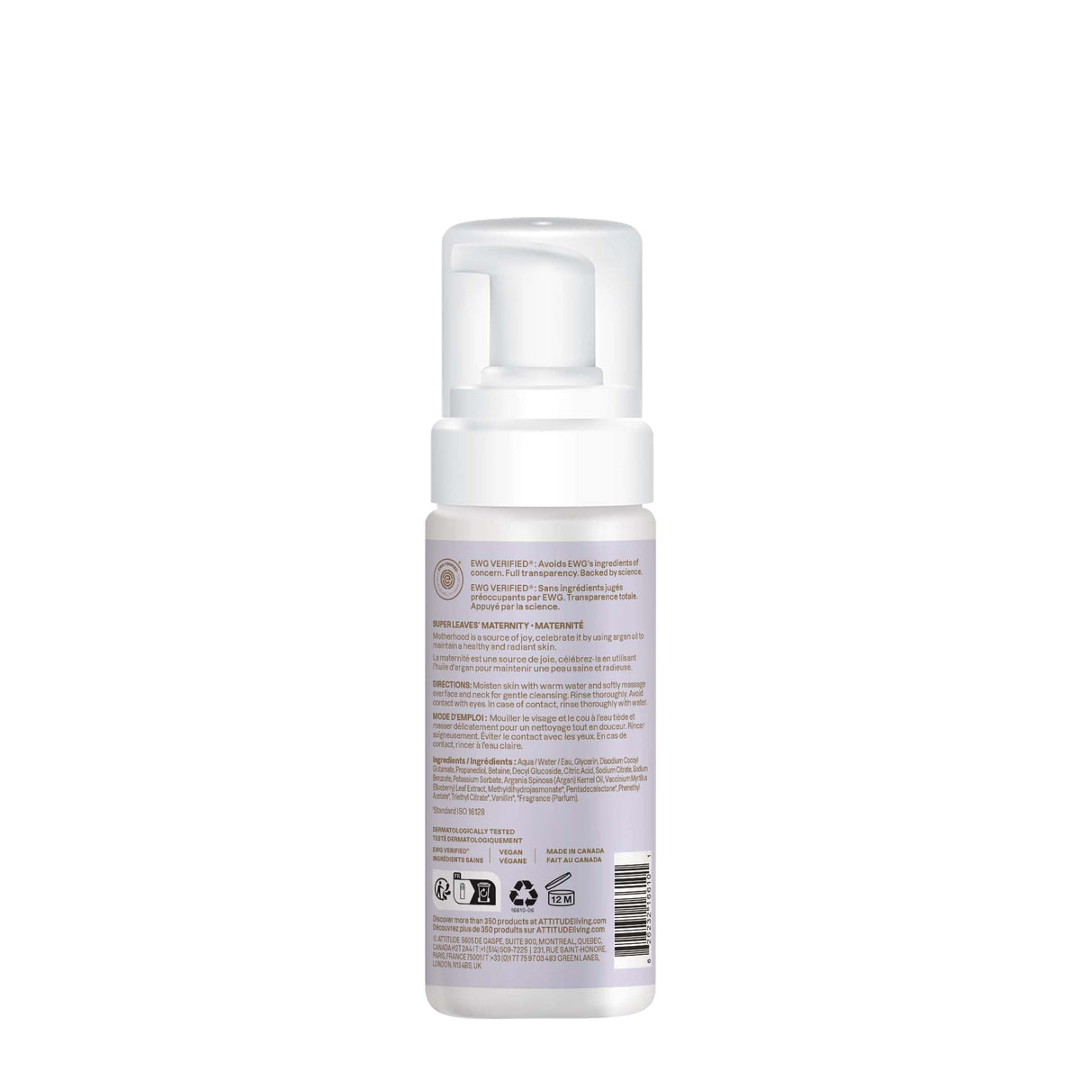 ATTITUDE recyclable HDPE bottle label emphasizing sustainable packaging