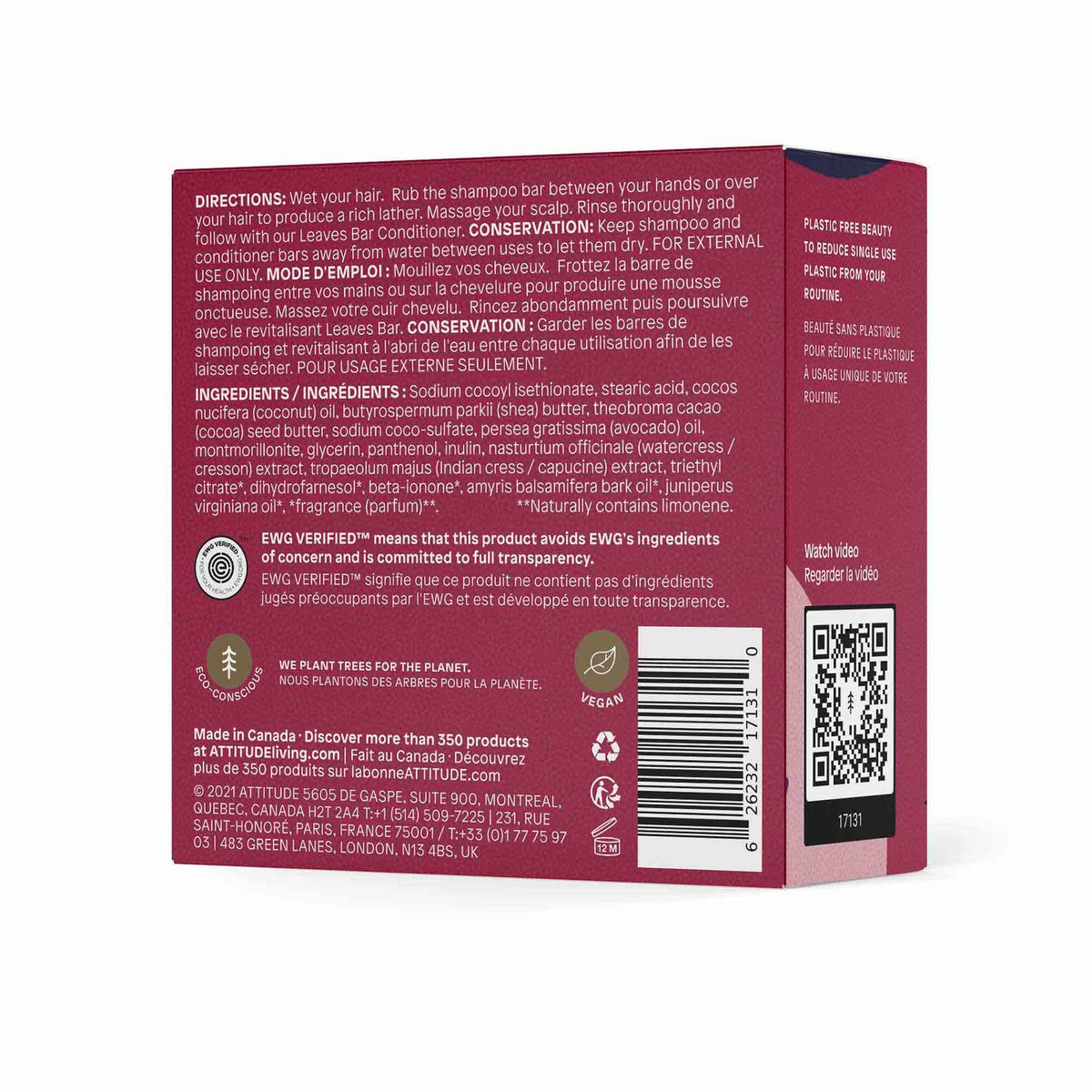 ATTITUDE cardboard label detail showing EWG Verified seal and natural-origin claim