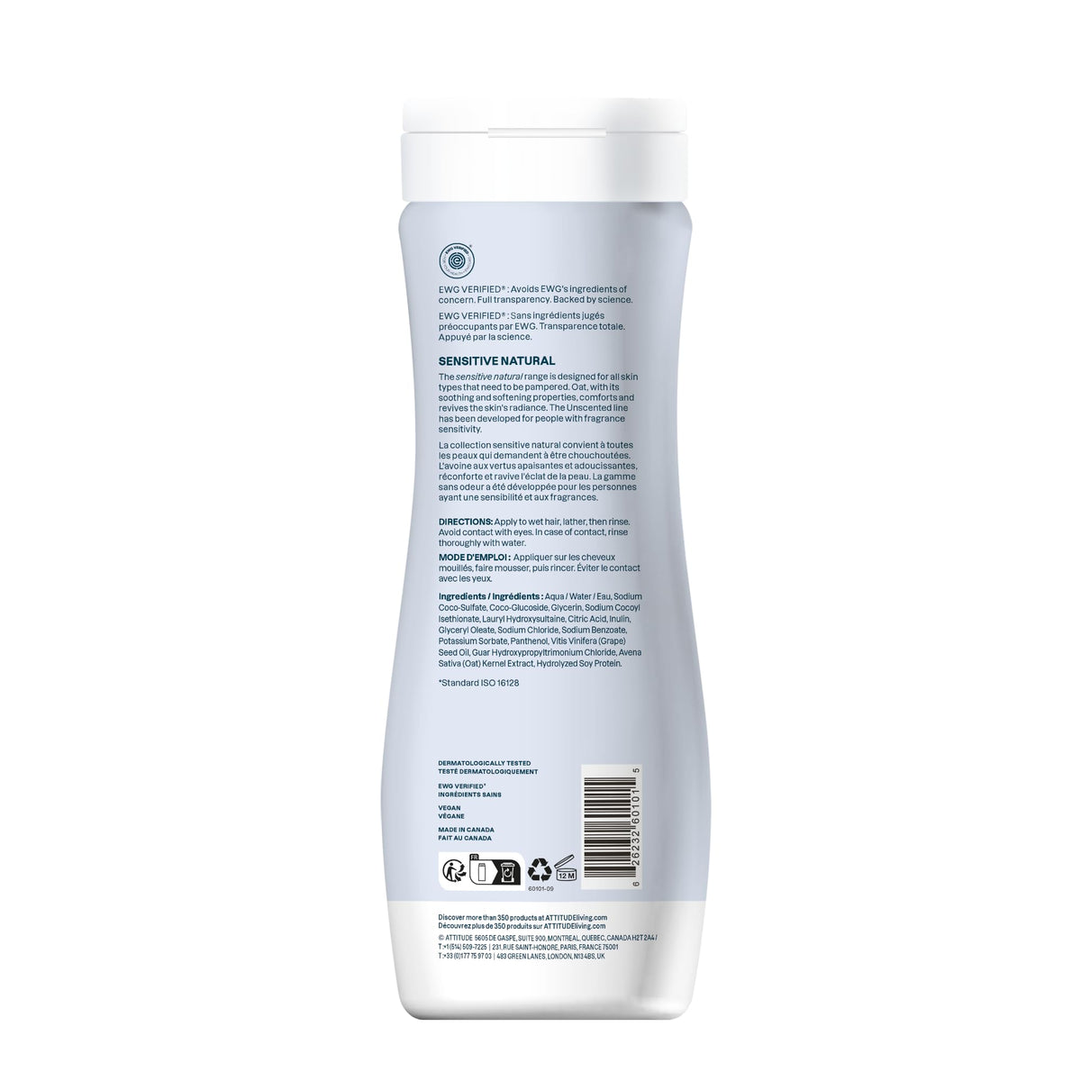 BIO SPECTRA ATTITUDE shampoo staged in bathroom conveying calm daily routine benefit