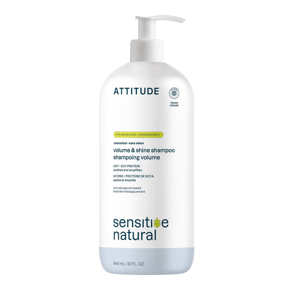 BIO SPECTRA ATTITUDE front bottle view showing unscented shampoo benefits
