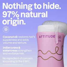 BIO SPECTRA ATTITUDE shampoo being dispensed with airy foam for gentle cleansing