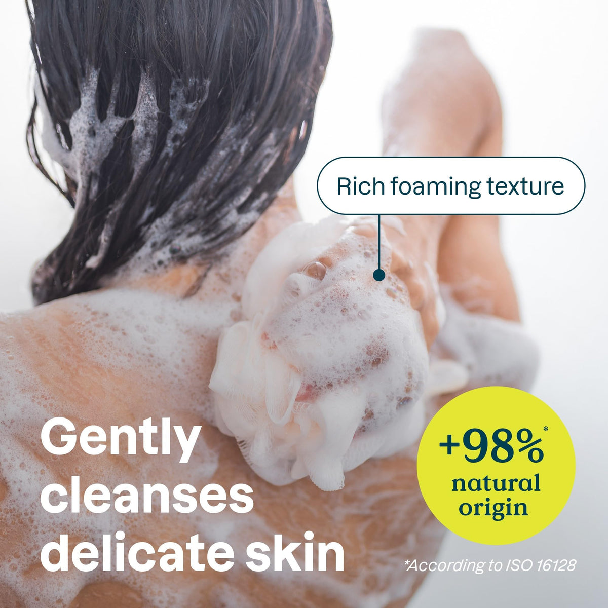 ATTITUDE creamy foam texture from shower gel for gentle cleansing benefit