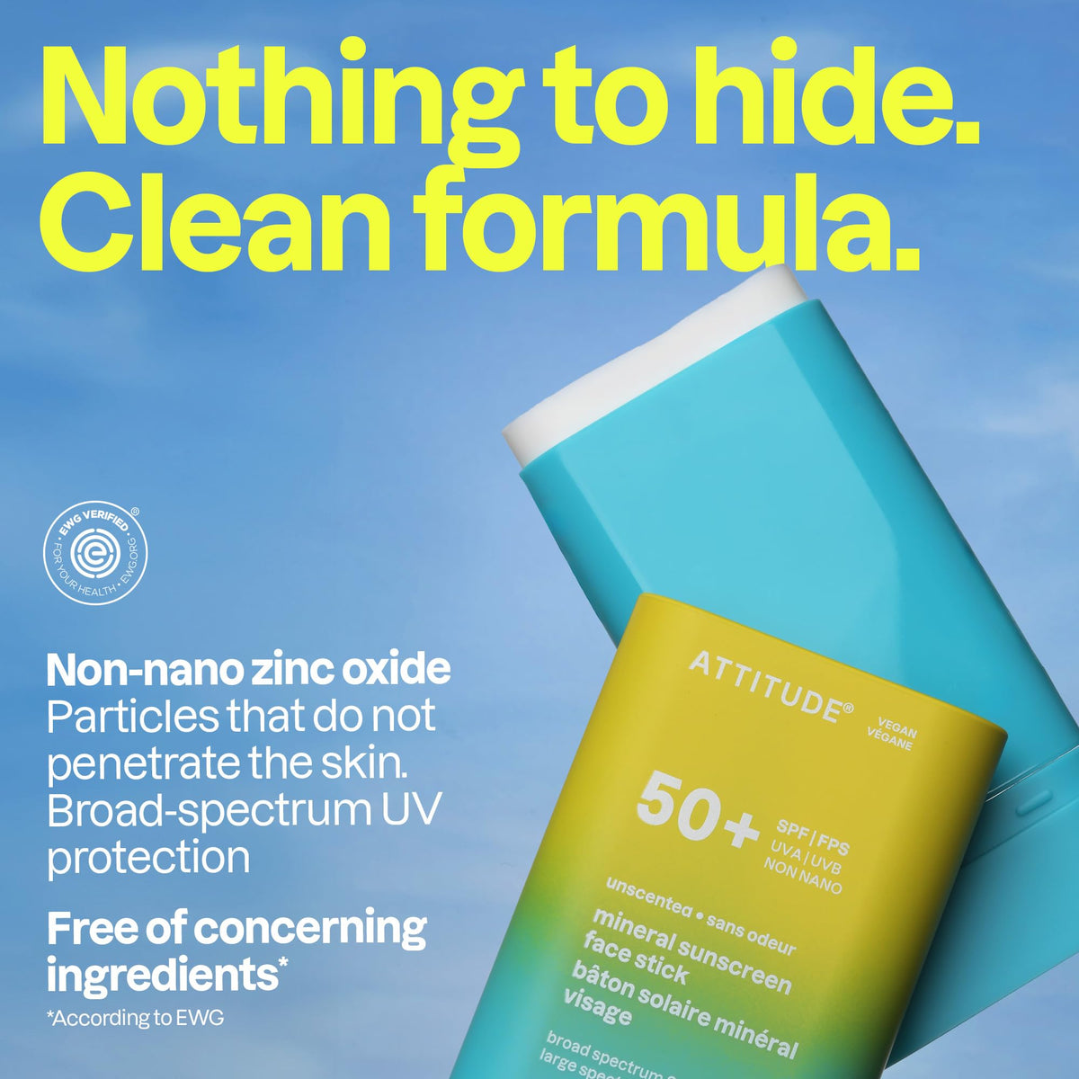 ATTITUDE sunscreen stick held in hand demonstrating easy twist-up use and convenient portability