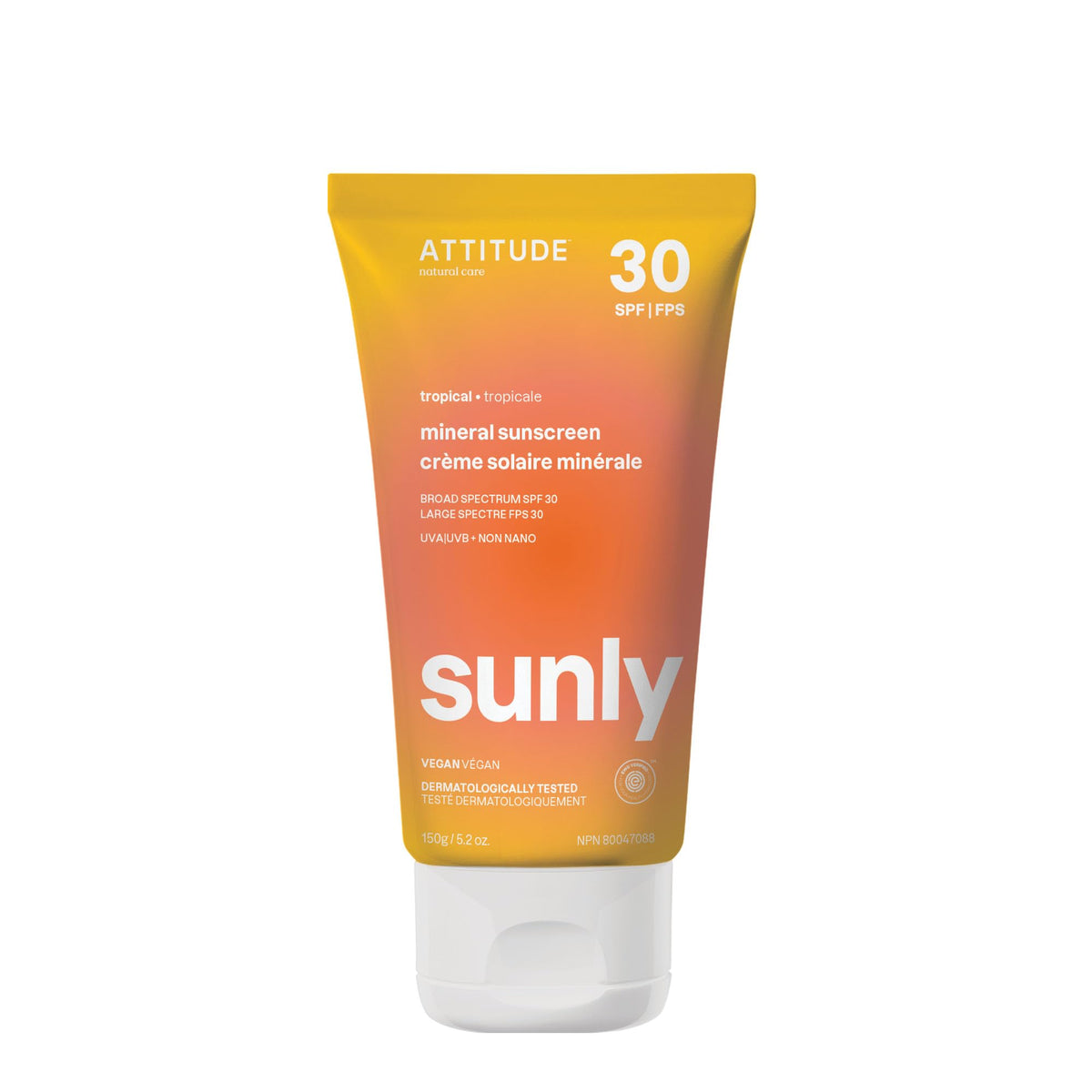 ATTITUDE front packaging showing SPF 30 and clean formula benefits