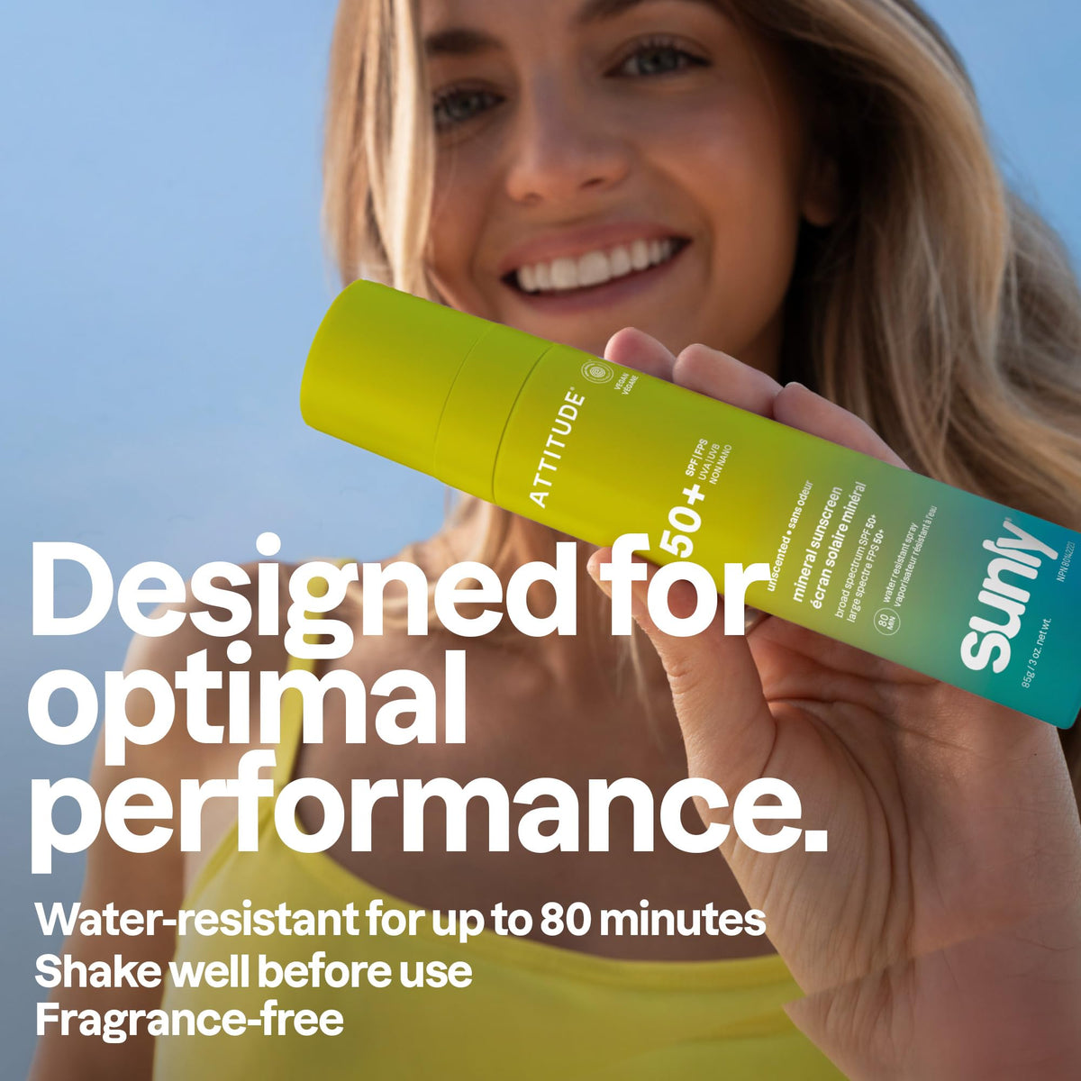 ATTITUDE 3 oz bottle held in hand to show compact travel size