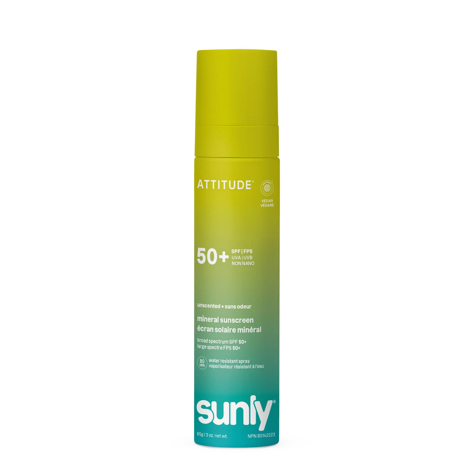 ATTITUDE front packaging showing SPF 50 and benefits