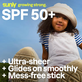 ATTITUDE stick being applied to a child’s cheek for quick targeted coverage
