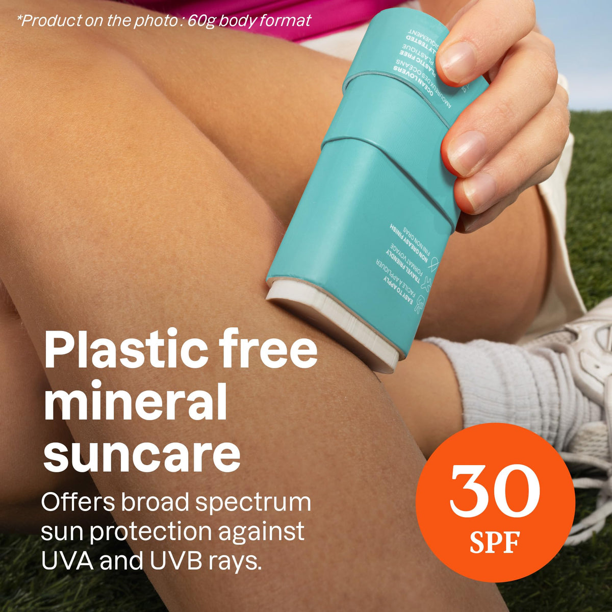 ATTITUDE sunscreen stick texture close-up showing smooth zinc oxide finish for even coverage