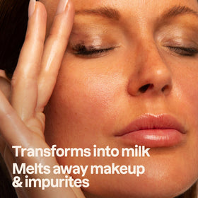 ATTITUDE texture drops on hand showing lightweight oil that dissolves makeup