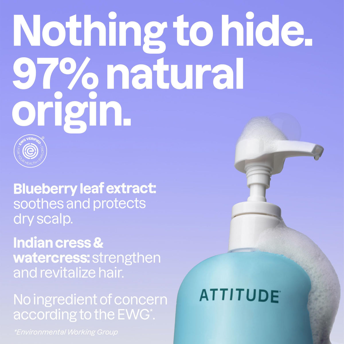 ATTITUDE texture of shampoo lather demonstrating gentle, non-stripping foam