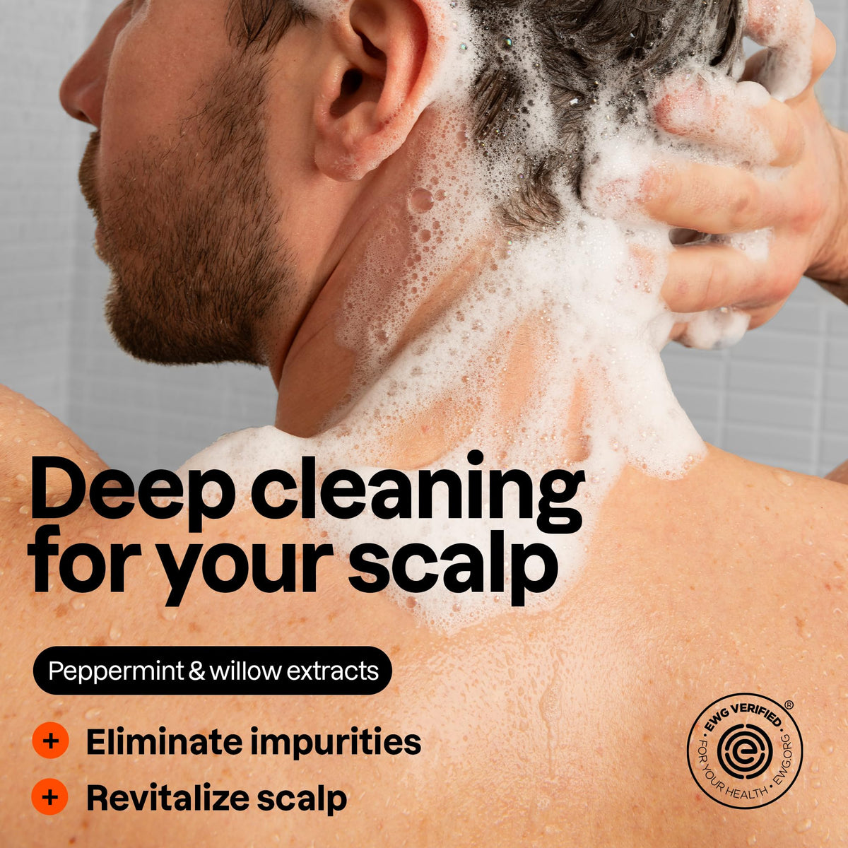 ATTITUDE creamy foam texture on hand showing abundant lather and gentle cleansing action