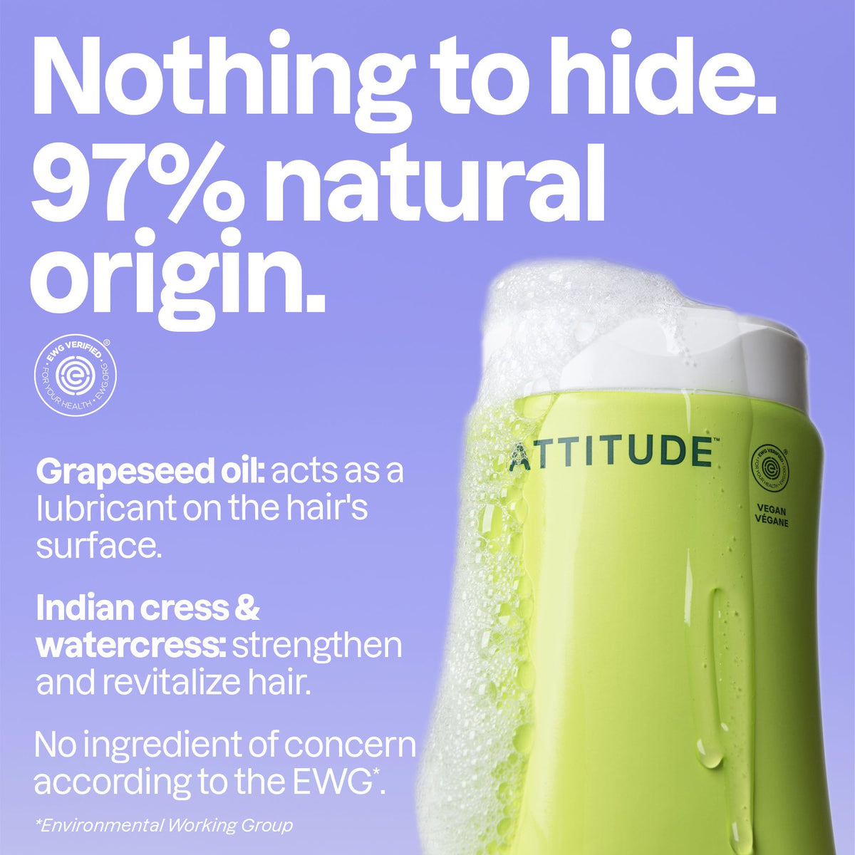 BIO SPECTRA ATTITUDE creamy lather close-up demonstrating gentle cleansing