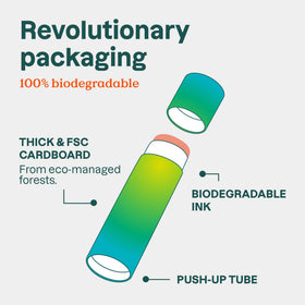 ATTITUDE tube beside a coin to show compact travel-friendly size benefit