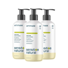 ATTITUDE front bottle showing Vanilla Cream label and benefit of gentle cleanse