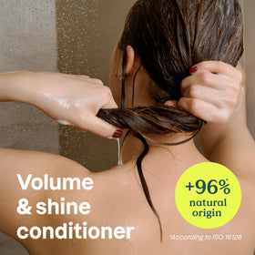ATTITUDE soy protein and cranberry ingredients display highlighting natural volumizing benefits