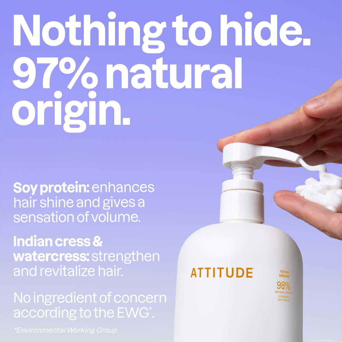 ATTITUDE conditioner texture on hand demonstrating lightweight feel