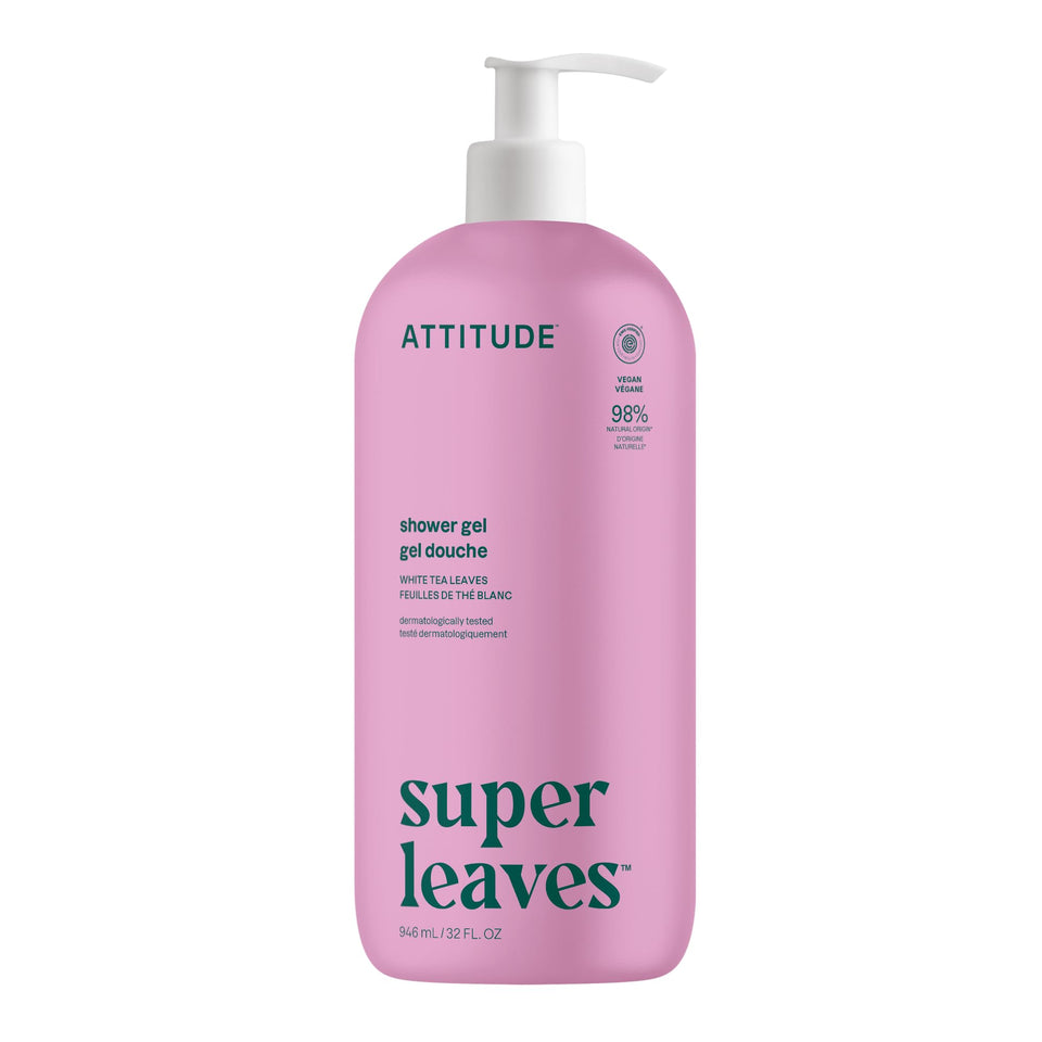 ATTITUDE front packaging of 32oz shower gel showing product and scent benefits