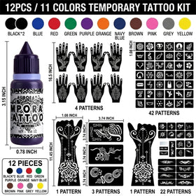 AUBOEAY ink bottles array displaying 12 colors for creative designs