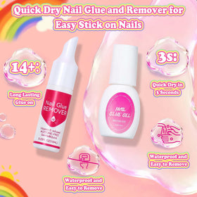 Audab array of glue, remover, tweezers, and file, supports simple application