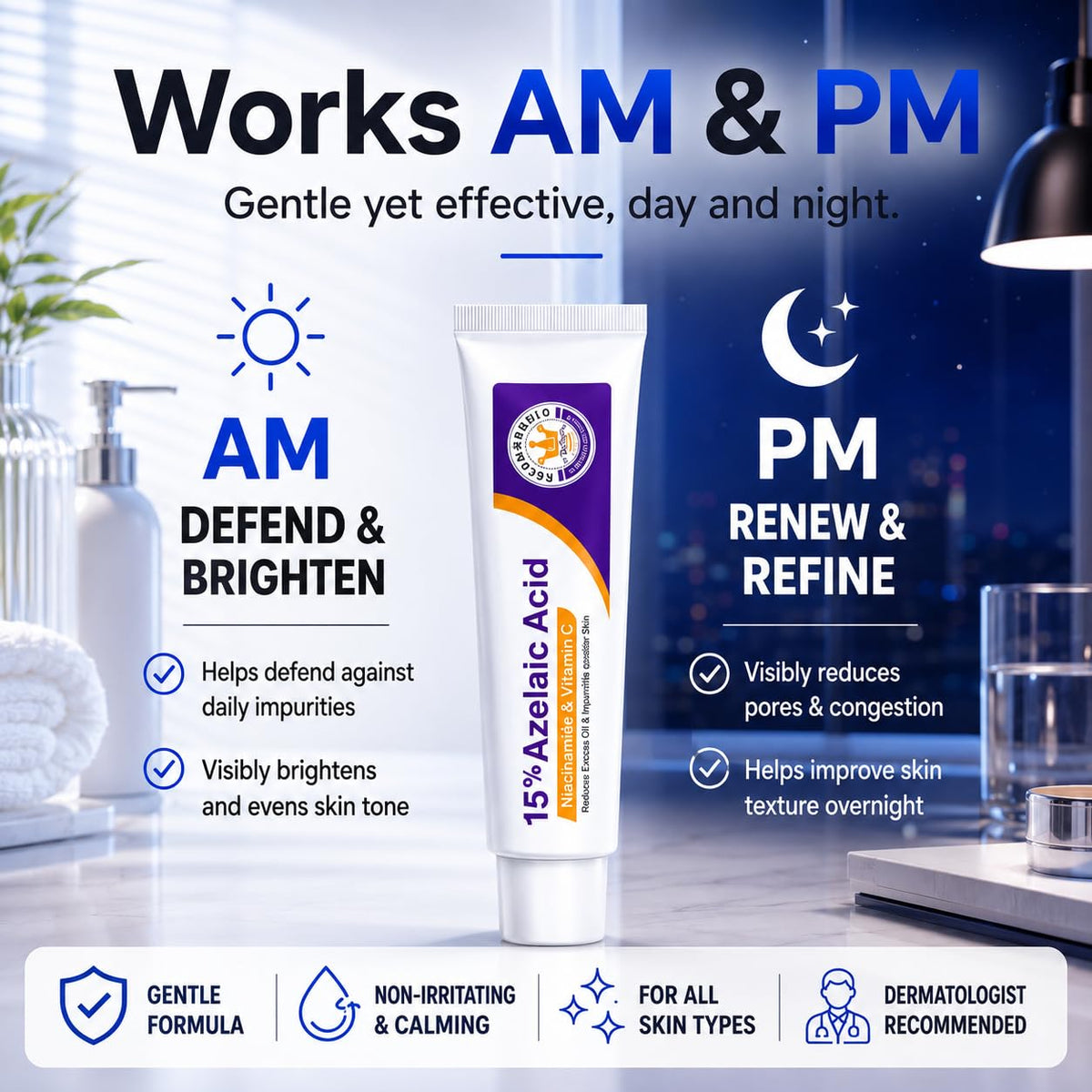 Aufdzceh on bathroom shelf illustrating daily routine integration