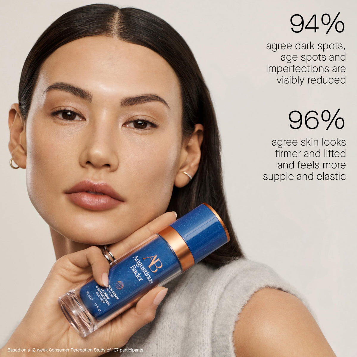 Augustinus Bader cream paired with serum illustrating layered skincare benefit
