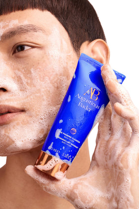 Augustinus Bader foam transition in hand showing gentle lift of impurities
