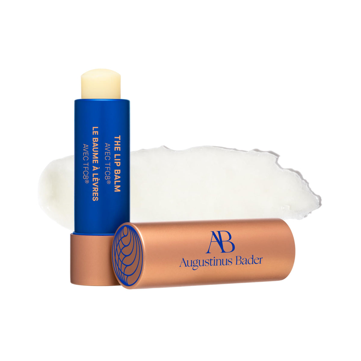Augustinus Bader lip balm front tube showing sleek packaging and brand