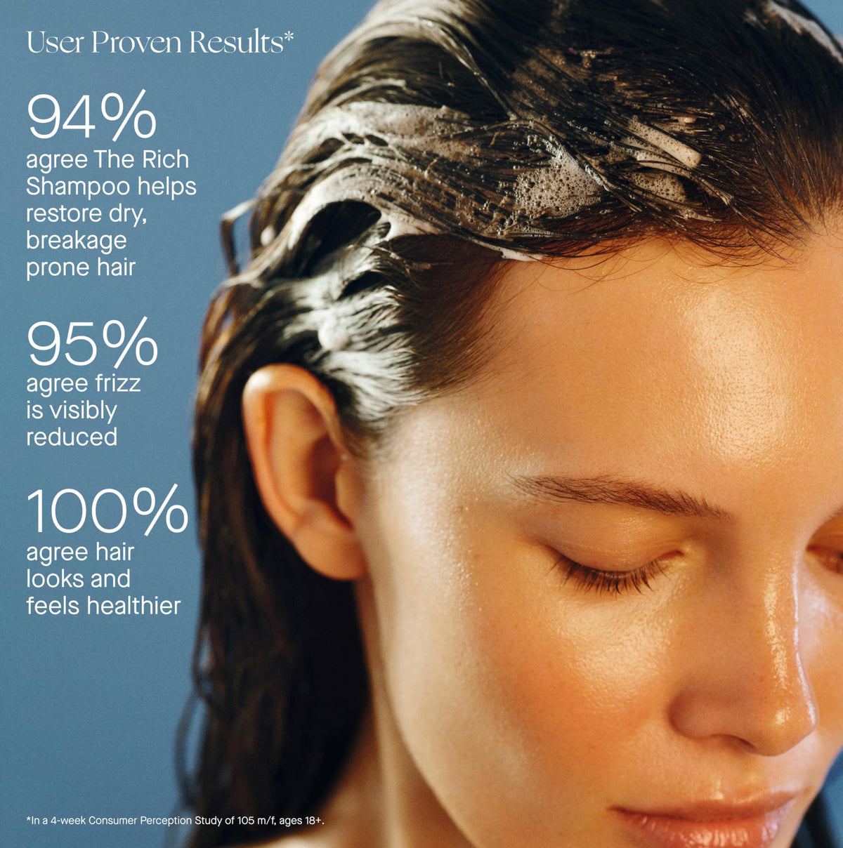 Augustinus Bader creamy shampoo texture close-up illustrating rich hydration