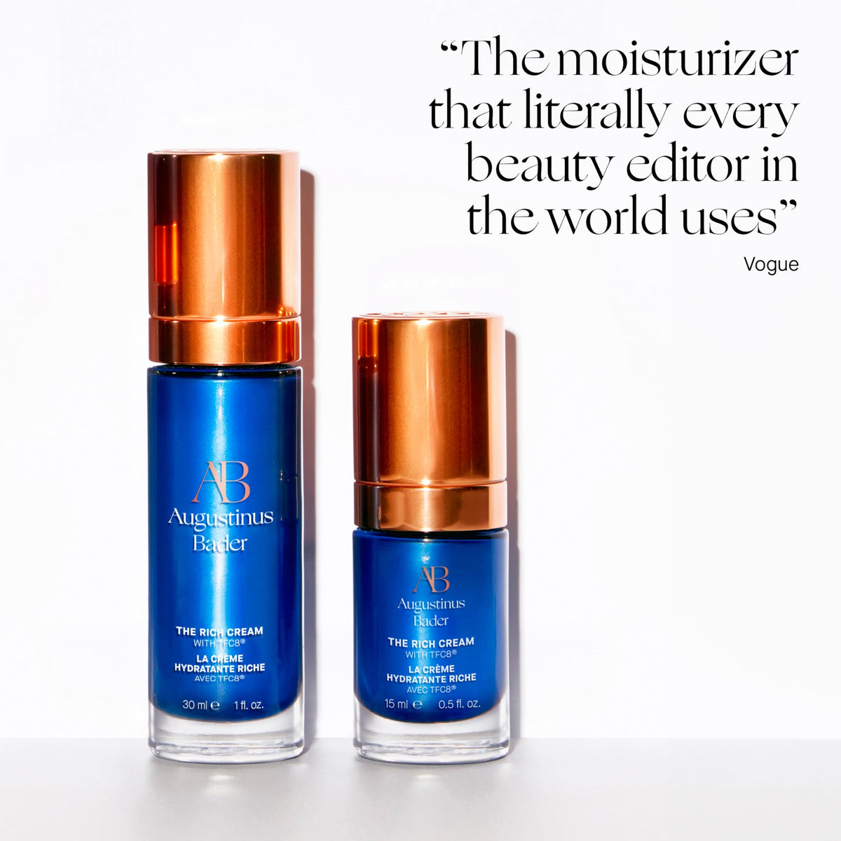 Augustinus Bader jar on bathroom counter in lifestyle setting for everyday luxury benefit