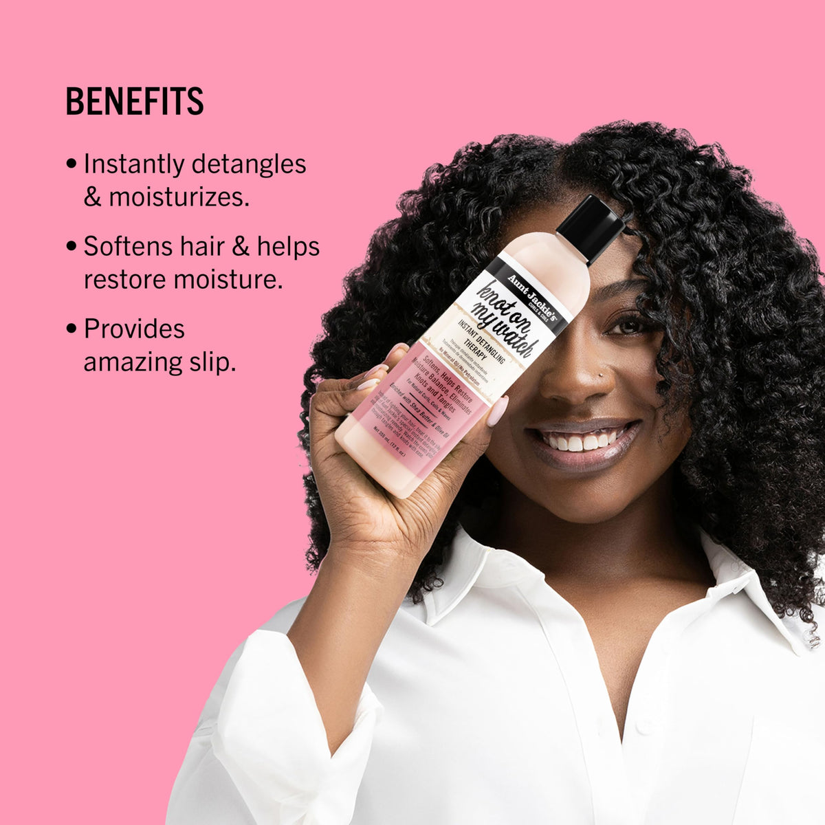 Aunt Jackie's shea butter close-up highlighting natural moisture benefits for curls